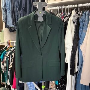 Worthington Forest Green Single-Button Blazer